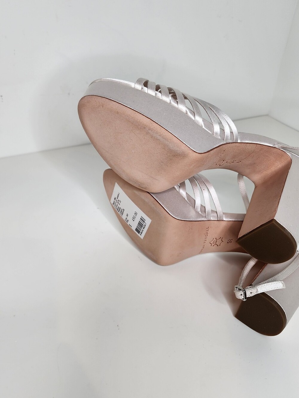 Loeffler Randall Rivka Womens Platform Block Heel Sandals In Cream Size 9.5 - Picture 6 of 8